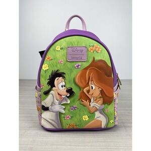 LOUNGEFLY DISNEY A GOOFY MOVIE MAX‎ & ROXANNE FLOWERS MINI BACKPACK